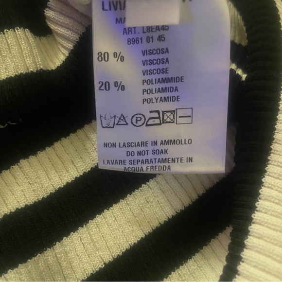 Liviana Conti Ribbed Black and White high neck Tank top - Picture 7 of 9